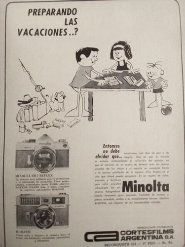 Antigua Publicidad Clipping Máquina Fotos Minolta Ene 1965