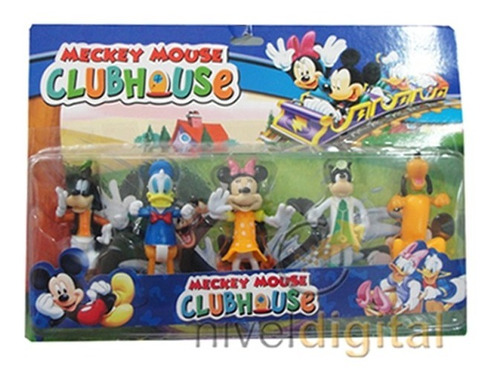 Set De 5 Figuras Disney Mickey Donald Minnie Tipo Club House