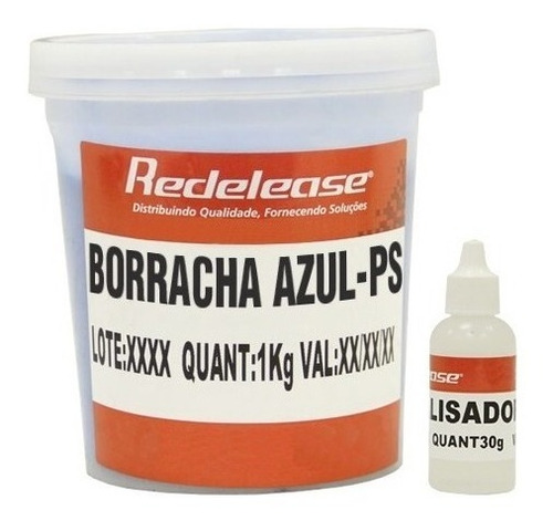 Borracha De Silicone Azul P/ Moldes De Placas De Gesso 1 Kg
