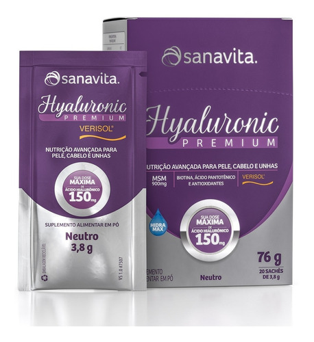 Hyaluronic Premium Verisol Sanavita 20 Sachês