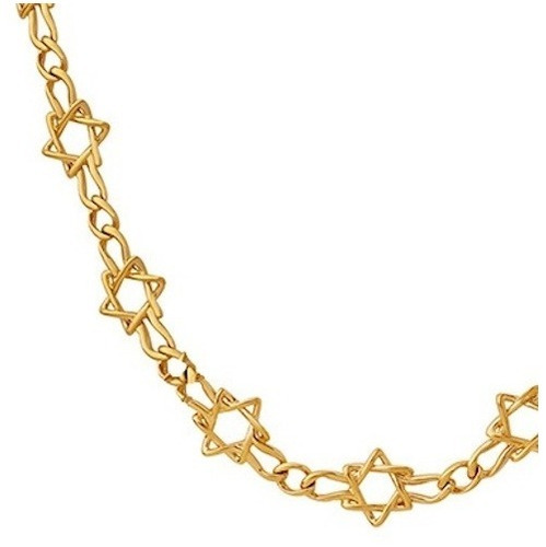 Collar Baño Oro 18k Estrella De David