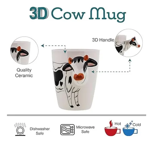 Taza De Café De Animales 3d Vaca