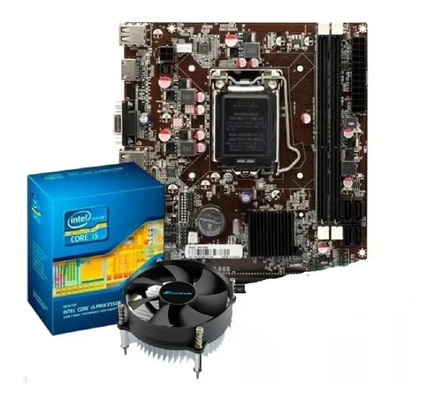 Imagem 1 de 5 de Kit Intel Core I5 3470 3.6 Ghz + Placa H61 + Cooler E Pasta