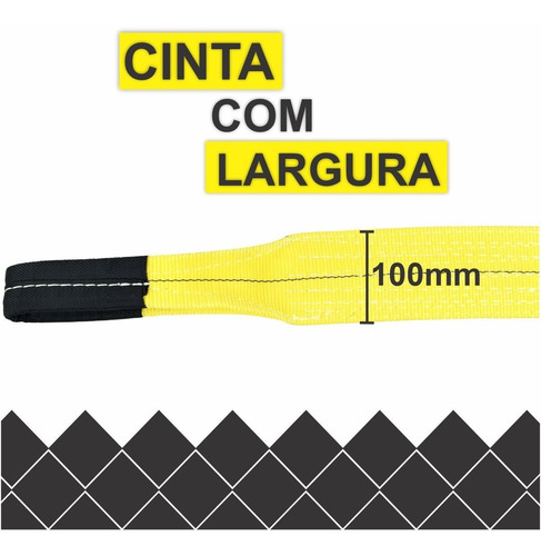 Imagem 3 de 6 de Cinta Fita Para Reboque 30 Ton X 6 Mts + Duas Manilhas 3/4