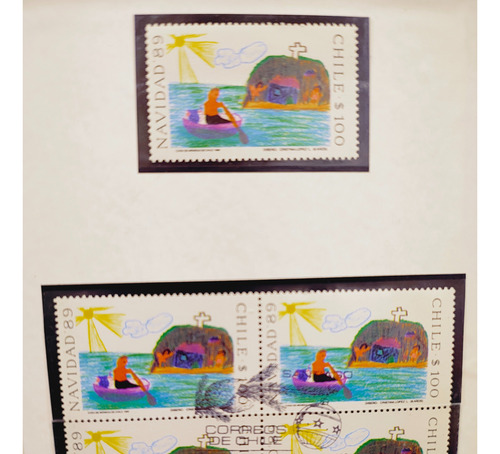 Sellos Chilenos Primer Dia De Emision Navidad 1989. Carpeta (Usado)