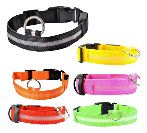 Collares Para Mascotas Perros Luz Led S Hasta Xl