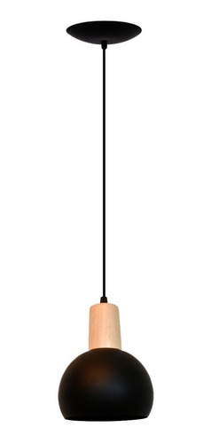 Lampara Colgante 1 Luz Bocha Madera Nordico Escandinavo