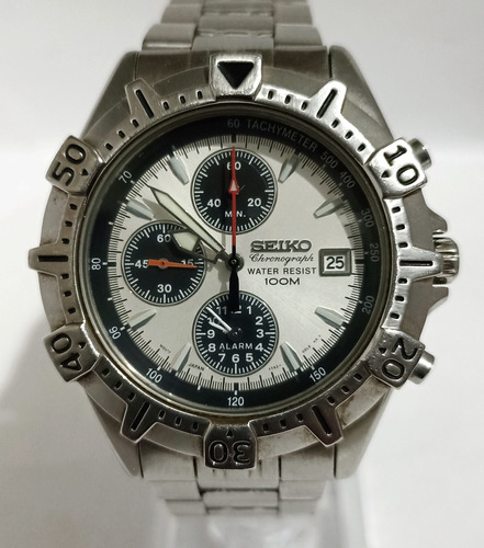 Impecable Reloj Seiko Alarma Cronógrafo 7t62 Wr 100m