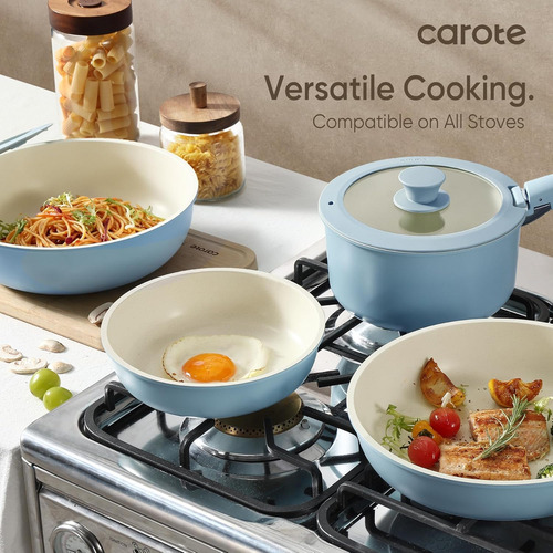Set De Cacerolas Y Sartén Carote, Mango Desmontable,15 Pcs