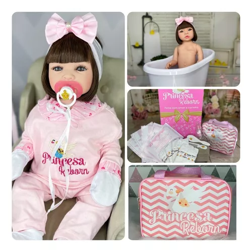 Bebe Boneca Reborn Oriental Menina + Bolsa Maternidade