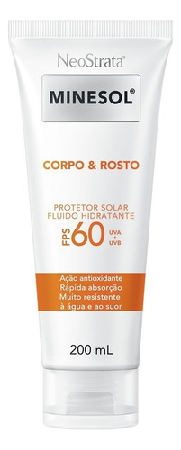 Protetor Solar Corpo & Rosto Fps60 200ml Minesol Neostrata