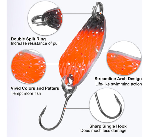 Cuchara De Pesca De Truchas Set De Señuelo De Un Solo Gancho