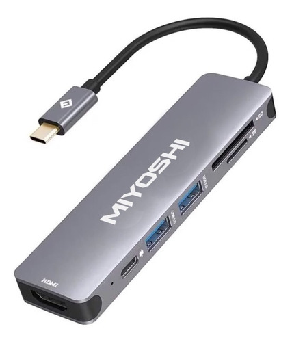 Imagen 1 de 10 de Adaptador Usb C Macbook Pro Air Hub Cable Hdmi 4k 6 En 1