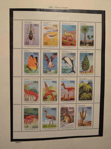 Ch798 Chile Serie Completa Año 1987 Flora Y Fauna Mint