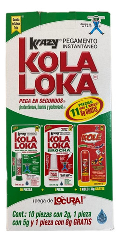 Pegamento Instantáneo Kola Loka Original Con 11 Piezas