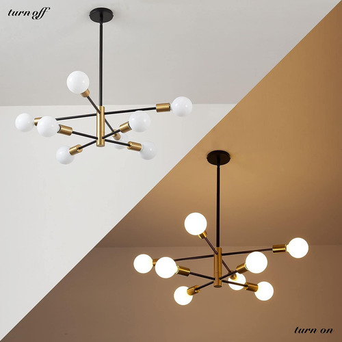 DEHOBO E26/27 Lámpara De Techo Colgantes Para Sala Interiores Decorativas 8 Luces Ajustables Lampara Para Recamara Lamparas Para Sala Lamparas Decorativas Foco Lamparas Para Cocina Lamparas De Techo