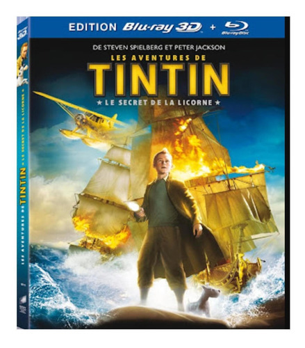 Blu-ray As Aventuras De Tintim 3d E 2d Duplo Com Luva Relevo