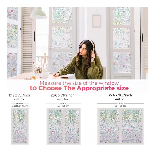Sunbaby Rainbow Window Film Privacidad: Película Adhesiva 3d