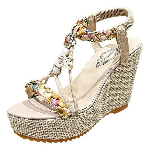 Sandalias Tacones Plataformas De Moda Playa Para Mujer