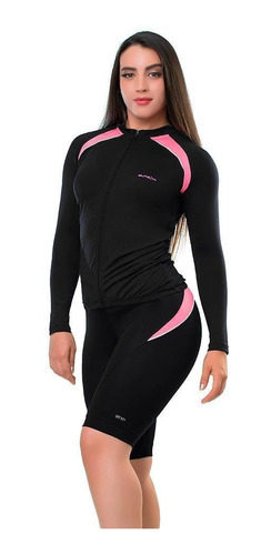 Blusa Bike Ciclismo Upf 50+ Feminina Preto Elite 135167