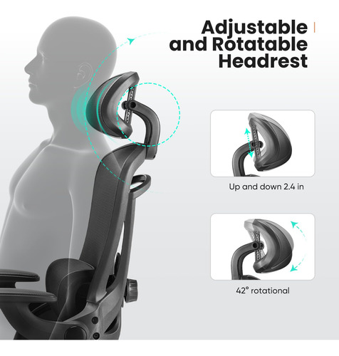 Silla De Oficina Ergonómica Malla Respaldo Alto Ajustable