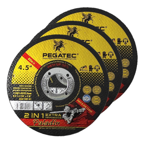 Disco Corte Extrafino 4 1/2 Acero Inox Y Metal Pegatec Pack