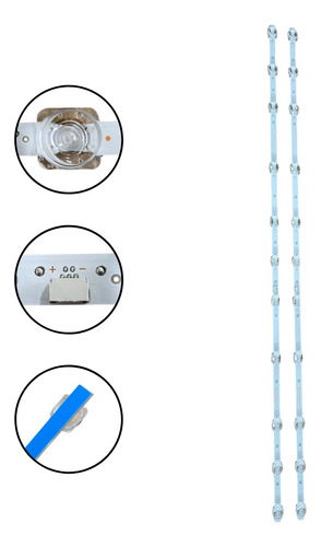 Kit C/2 Barras Led Tcl 43s6500fs 43s6500 43s5300