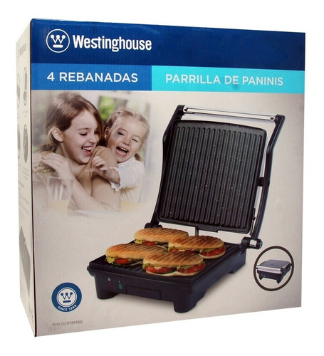Imagen 5 de 5 de Parrilla Panini Grill Westinghouse Eléctrico Antiadherente