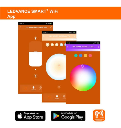 Imagen 8 de 10 de Lampara Foco Led Ledvance Rgbw Smart + Wifi Color 9w Packx3