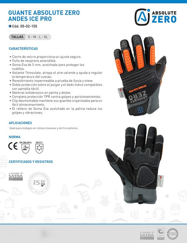 Guante Termico Andes Ice Pro Absolute Zero Segman