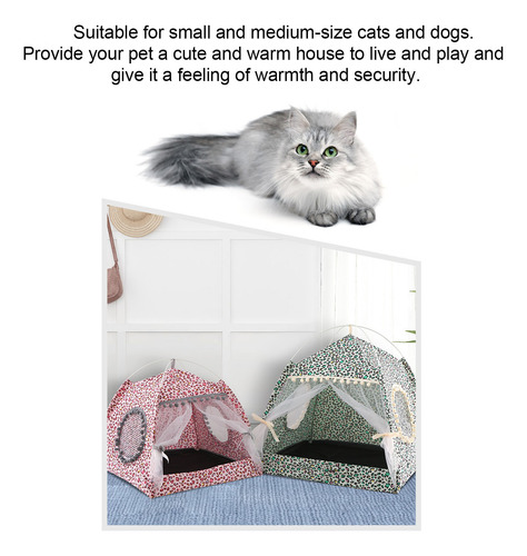 Carpa Plegable Para Mascotas, Lavable, Elegante Caseta Para