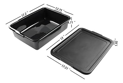 Caja Comercial Bus De Plstico, 3-pack Con Tapa, Negra