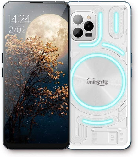 Unihertz Luna, Teléfono Inteligente 4g Con Diseño De Respaldo Transparente, Emisor De Luz, 108mp, 5000 Mah, Android 12-white