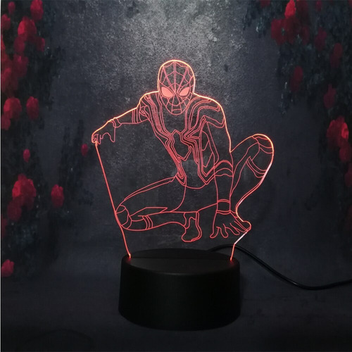 Lampara 3 D Led Spiderman Veneno Suit  7 Colores + Envio