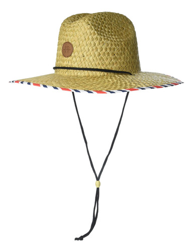 Roxy Pina To My Colada Sombrero De Paja Para Mujer, Rojo Ama