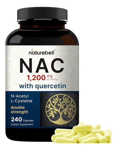 Nac N-acetil-cisteína 1200mg, Quercetina 200 Cap,doble Poder