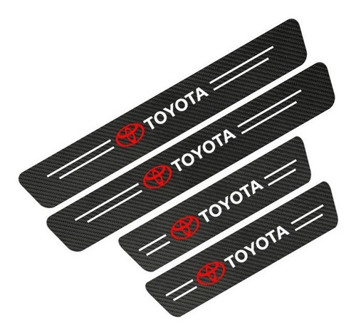 4 Pçs Tira Adesivo Protetor Fibra De Carbono Peitoril Toyota