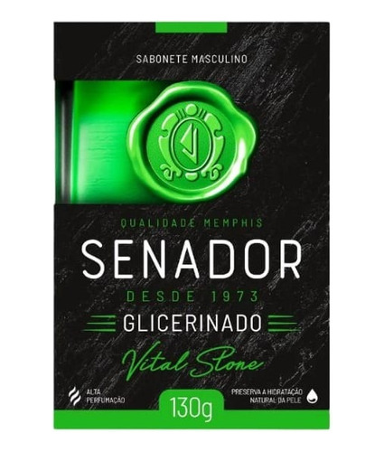 Sabonete Senador Glicerinado Vital Stone Sabão Em Barra 130g