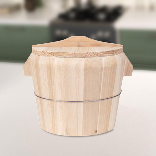 Cubo De Arroz Humeante De Madera, Recipiente Diámetro 21cm