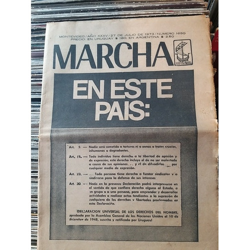 Marcha Semanario En Este Pais 27 De Julio De 1973