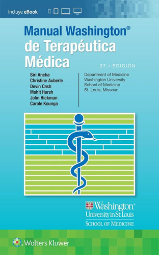 Manual Washington De Terapéutica Médica 37a Edición: No, De Ancha., Vol. 1. Editorial Wolters Kluwer, Tapa Pasta Blanda, Edición 1 En Español, 2023