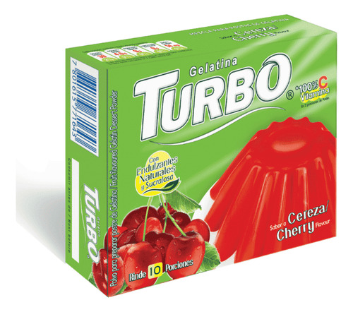 Turbo Gelatina De Cereza Sin Gluten 80 G
