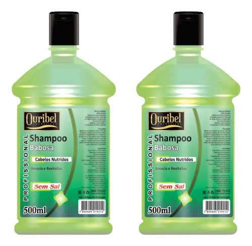 Shampoo Ouribel Babosa 500ml - Kit C/2un
