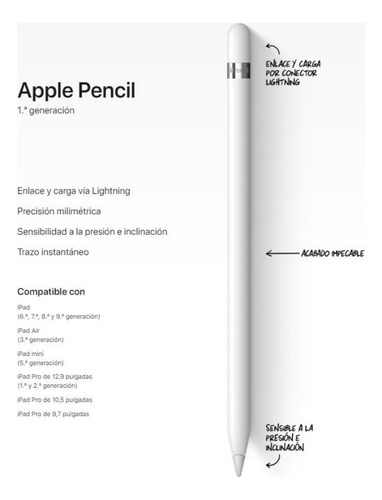 Lapiz Óptico Apple A1603 1ª Generación Color Blanco