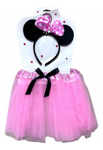 Disfraz Infantil Minnie Mouse Falda Tutu Cintillo Orejas