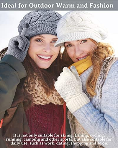 Juego De Guantes Y Gorro De Invierno Para Mujer De 4 Piezas,