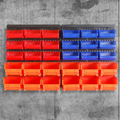 30 Pieces Wall Mounted Storage Bins Parts Rack Shop Tool