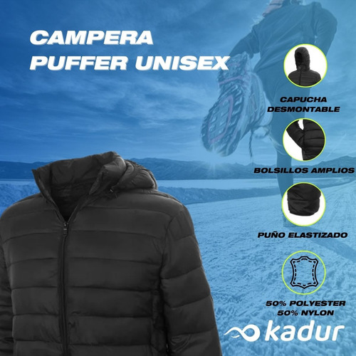 Combo Campera Invierno Cuello Termico Abrigo Liviano Capucha