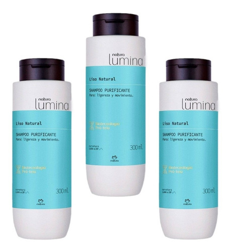 Shampoo Purificante Liso Natural X3 Lumina Natura