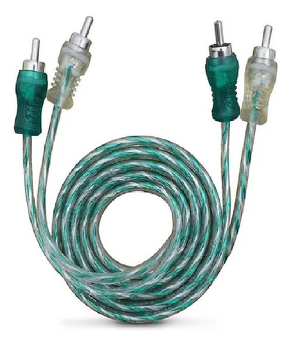 Kit 4 Cabos Rca Svart Listrado Verde Prata 4mm 1 Metro